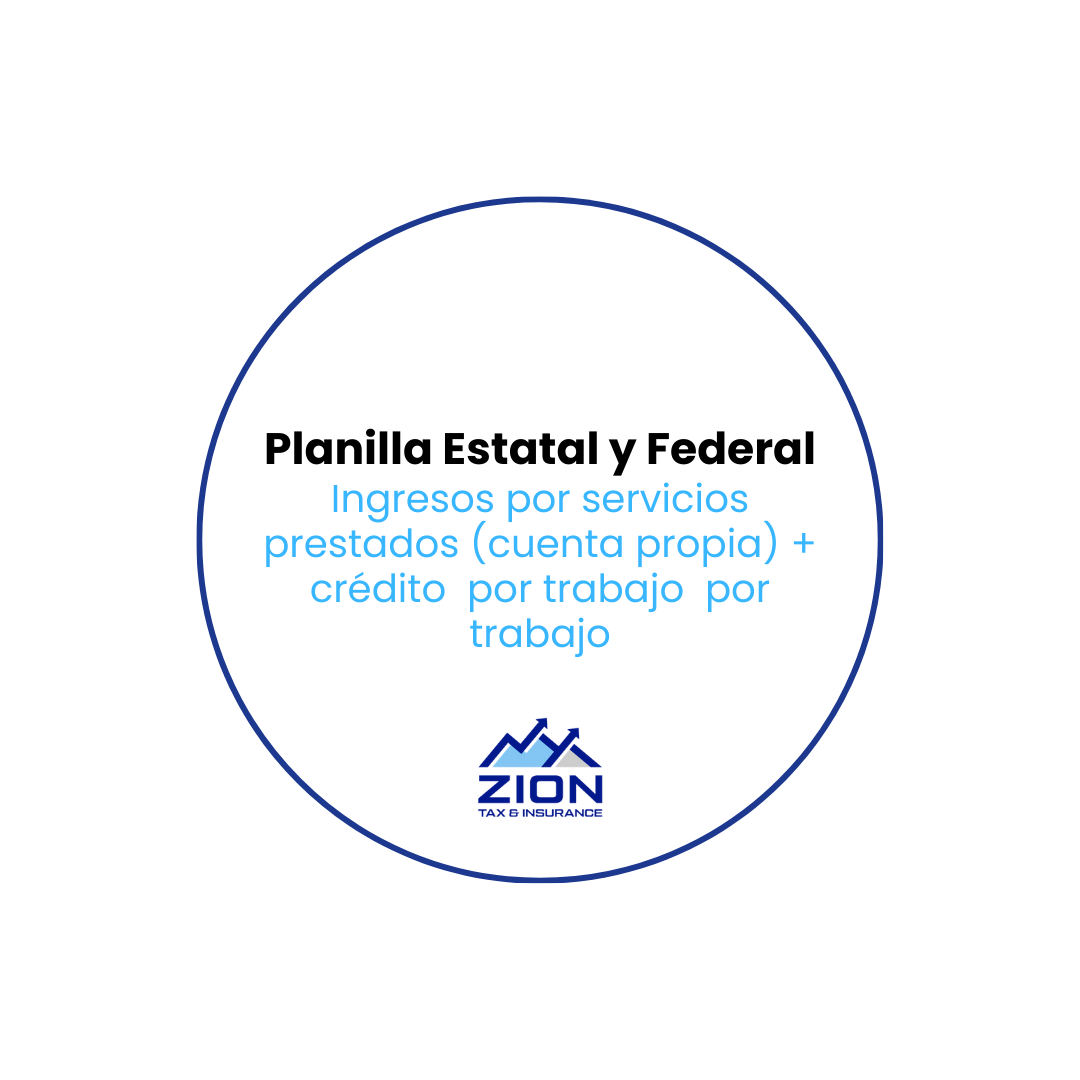 Planilla Estatal y Federal - Ingresos por Servicios Prestados + Crédito por Trabajo