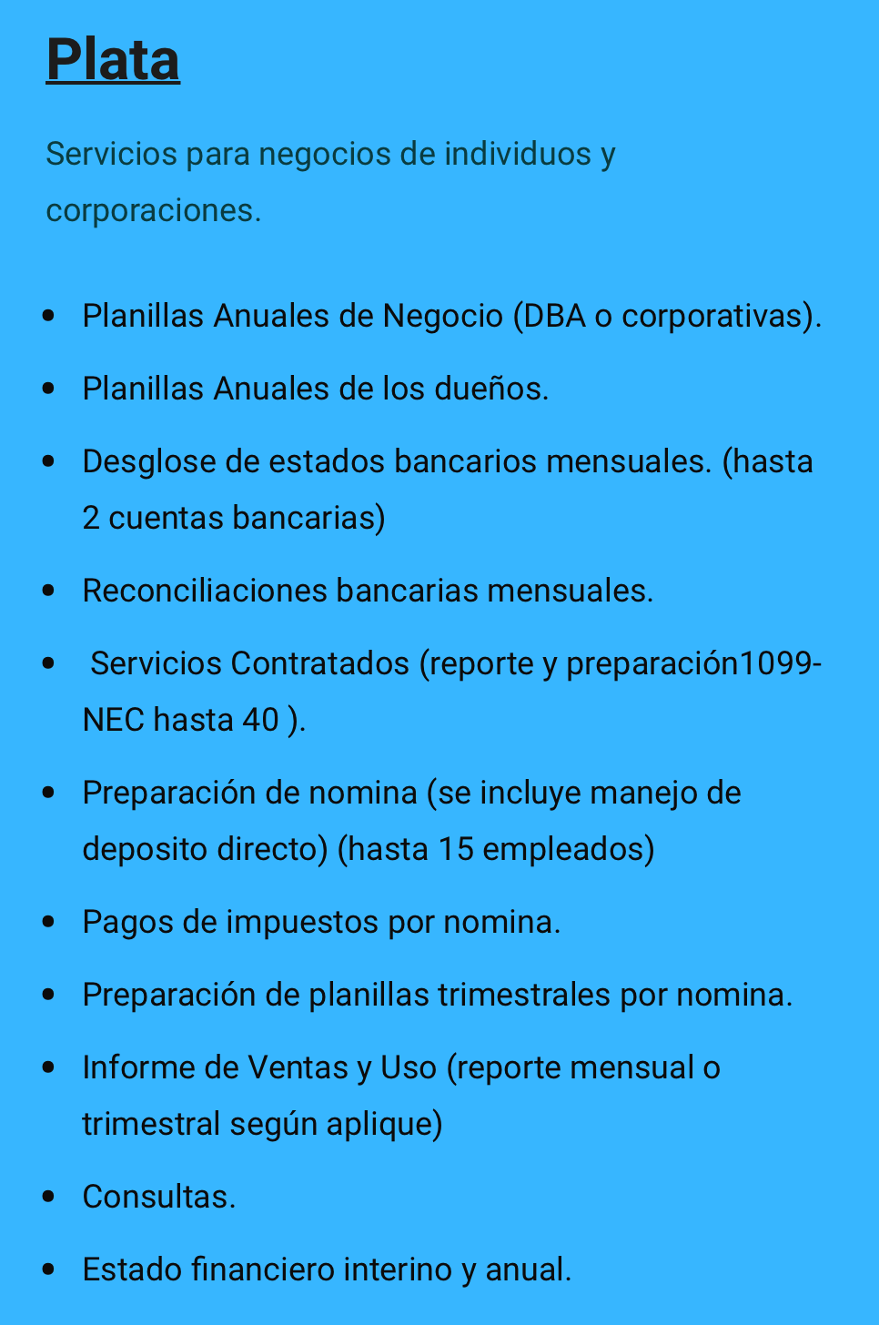 Servicios de Contabilidad para Negocios