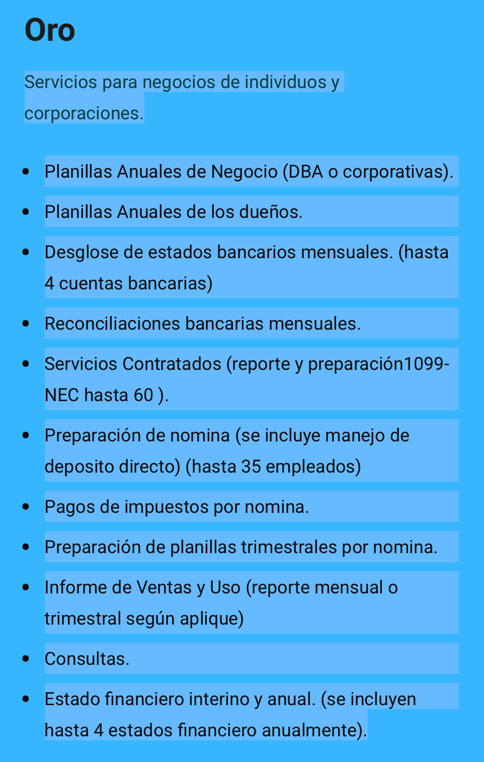 Servicios de Contabilidad para Negocios