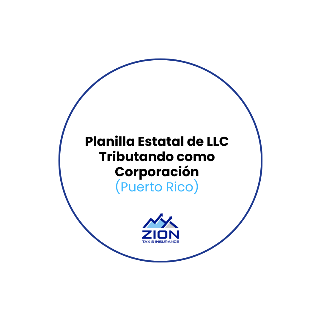 Planilla Corporativa Estatal para LLC que tributan como corporación (Departamento de Hacienda)